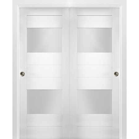 Vdomdoors Double French Interior Door, White SETE6222DBD-WS-6096